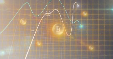 Abstract Bitcoin Market Analysis on Futuristic Grid Network - Download Free Stock Images Pikwizard.com