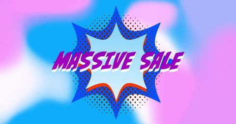 Colorful Massive Sale Banner with Pop Art Style