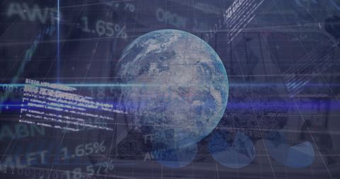 Globe with Data Processing and Digital Interface Elements - Download Free Stock Images Pikwizard.com