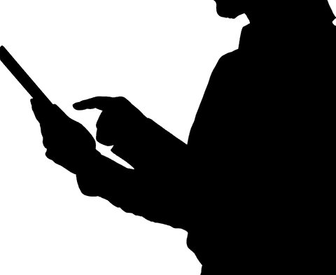 Silhouette of man transparent background vector illustration