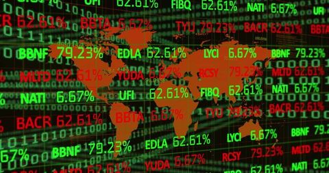 Global Financial Data Display With World Map Transparency - Download Free Stock Images Pikwizard.com