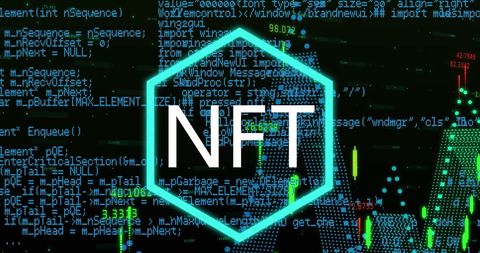 nft hexagon over digital cryptocurrency code background - Download Free Stock Images Pikwizard.com
