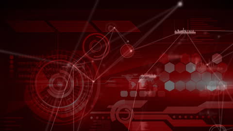 Futuristic Digital Interface with Red Technology Theme