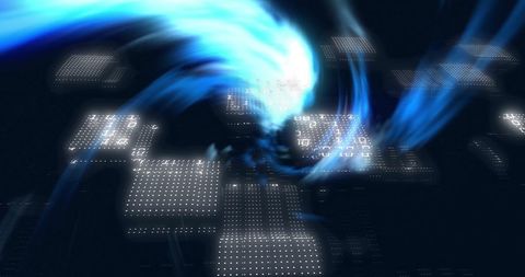 Binary Code and Data Processing With Swirling Blue Light Effects - Download Free Stock Images Pikwizard.com