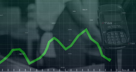Abstract Data Analytics with Financial Growth Chart Background