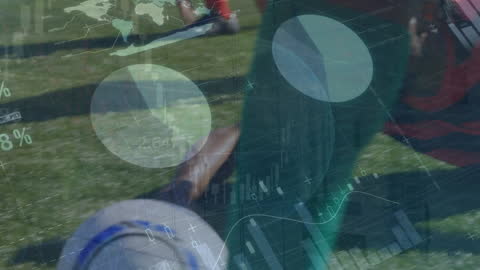 Football Players and Financial Graph Animation in 4K