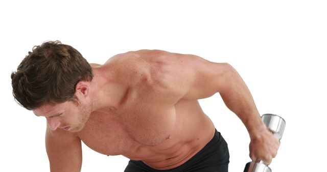 Muscular Man Exercising with Dumbbell - Download Free Stock Images Pikwizard.com