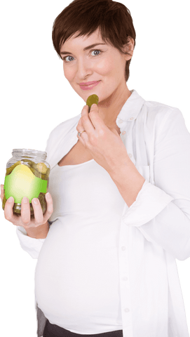 pregnant woman eating pickle with transparent background - Download Free Stock Videos Pikwizard.com