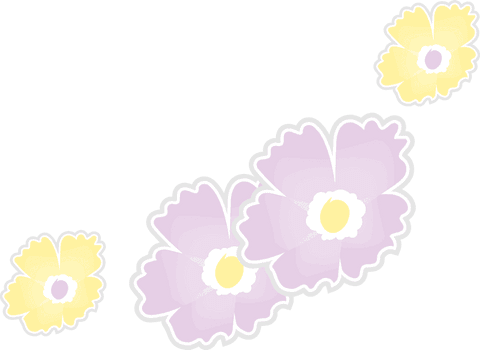 Transparent botanical illustration with pastel flowers