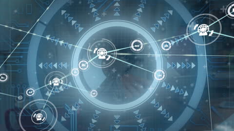 Digital Networking Animation with Diverse Business People