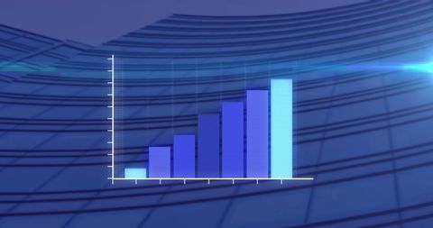 Abstract Growing Bar Chart Against Glass Building Background - Download Free Stock Images Pikwizard.com