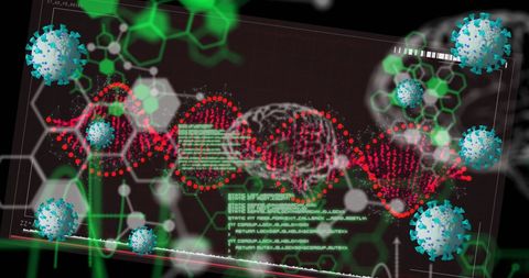 Virus Cells Interacting with Digital Data Interface - Download Free Stock Images Pikwizard.com