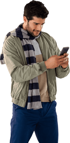 Transparent Young Man Enjoying Mobile Communication - Download Free Stock Videos Pikwizard.com