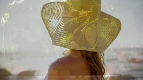 Digital Network Overlay on Woman in VR Headset Amidst Pandemic