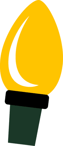 Yellow flame bulb icon on transparent background for branding
