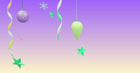 Festive Holiday Ornaments on Gradient Background
