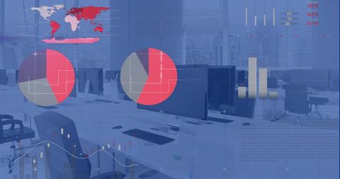 Modern Office with Data Visualization Professional Environment - Download Free Stock Images Pikwizard.com
