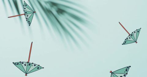 falling cocktail umbrellas over subtle palm shadows - Download Free Stock Images Pikwizard.com