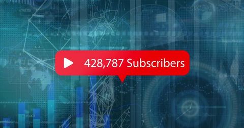 Digital Subscriber Milestone Over Data Analytics Background