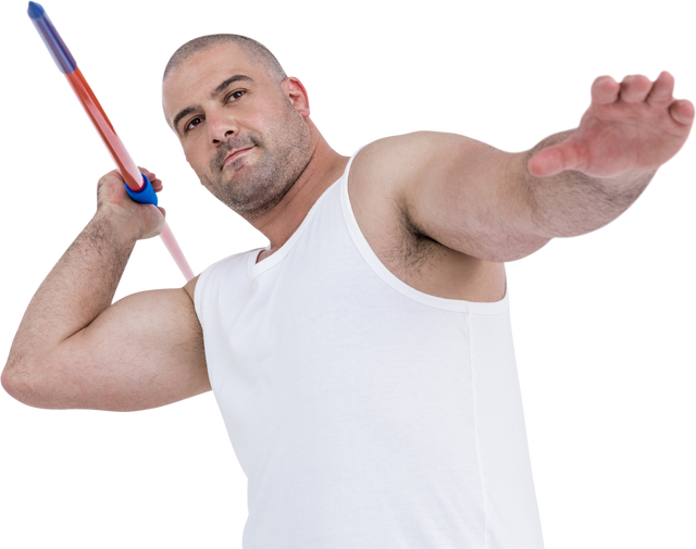 Strong Athlete Preparing Javelin Throw in Transparent Background - Download Free Stock Videos Pikwizard.com