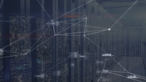 Digital Network Connections and Data Flow Over Servers