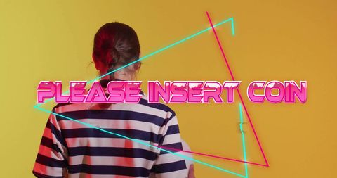 Retro Arcade Request with Bold Text on Yellow Background