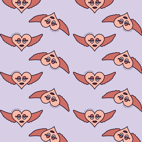 Cute Transparent Pattern with Pink Hearts and Wings for Valentine's Day - Download Free Stock Videos Pikwizard.com