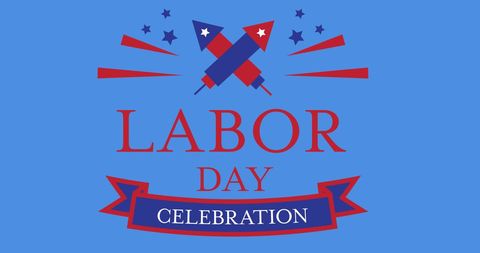 Labor Day Celebration Graphic with Fireworks and Stars - Download Free Stock Images Pikwizard.com