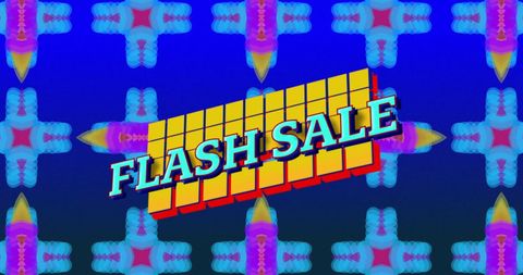 Vibrant flash sale banner with bold retro design