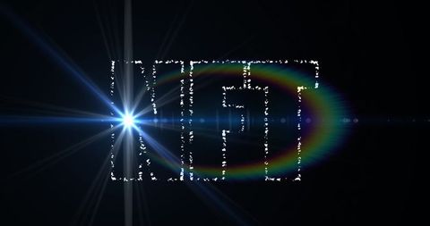 NFT Digital Banner with Abstract Light and Flare