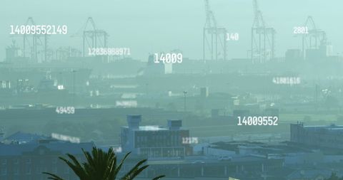 Digital Numbers Overlay on Cityscape, Technology Theme - Download Free Stock Images Pikwizard.com