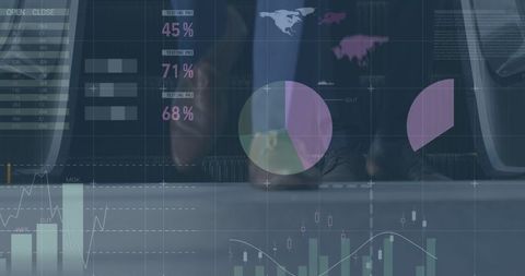 Businesspeople Walking with Overlay of Financial Data and Graphs - Download Free Stock Images Pikwizard.com
