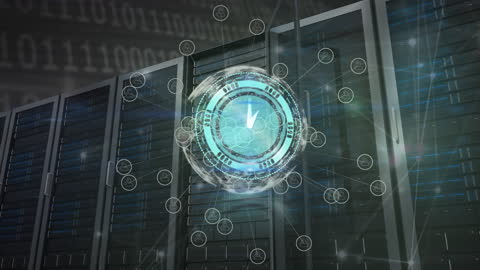 Futuristic Digital Networks in High-Tech Server Room