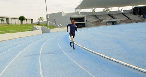 Determined Teen Runner Training on School Track - Download Free Stock Images Pikwizard.com