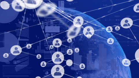 Global Digital Networking Virtual Connection Concept