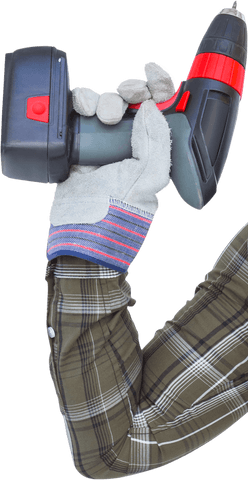 manual worker holding cordless drill on transparent background - Download Free Stock Videos Pikwizard.com