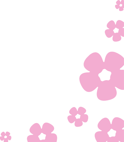 Pink floral elements on transparent background for decorative design