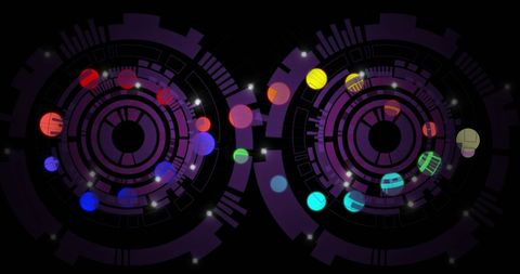 Digital Interface Abstract with DNA Strand and Colorful Lights - Download Free Stock Images Pikwizard.com