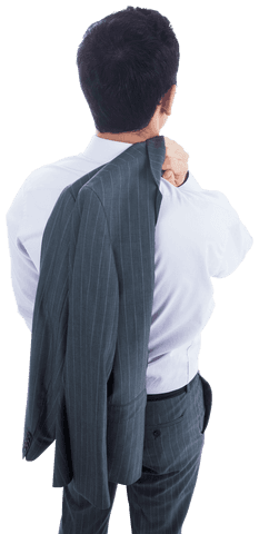 back view of biracial businessman holding suit jacket transparent - Download Free Stock Videos Pikwizard.com