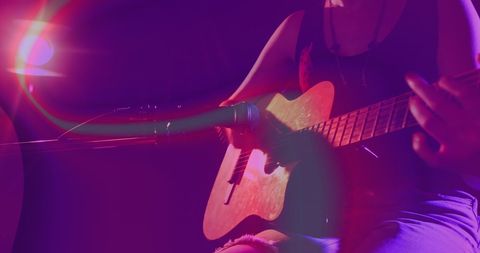 Musician Playing Acoustic Guitar at Live Concert - Download Free Stock Images Pikwizard.com