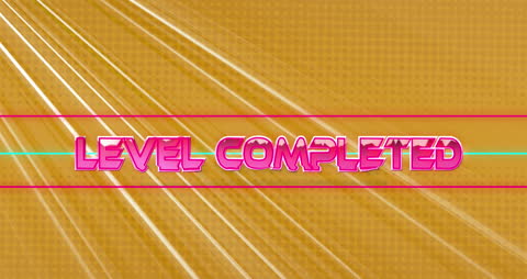 Level Completed Animation with Retro Design Aesthetic
