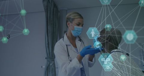 Doctor with Patient Using Futuristic Medical Technology