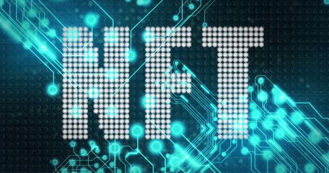 Futuristic NFT Technology with Circuit Board Design