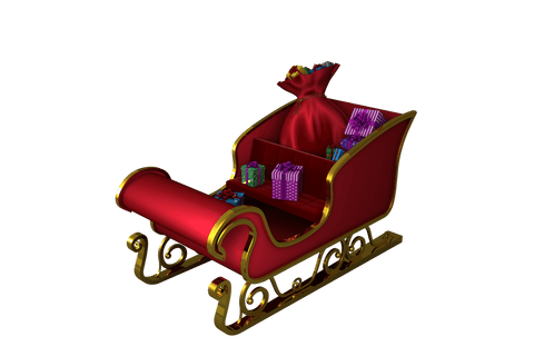 transparent red and gold sleigh with festive gifts - Download Free Stock Videos Pikwizard.com