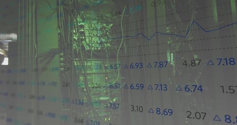 Data Processing in Server Room with Digital Overlay - Download Free Stock Images Pikwizard.com