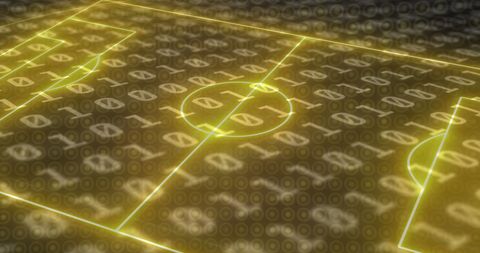 Digital Soccer Field Overlaying Binary Code Matrix - Download Free Stock Images Pikwizard.com