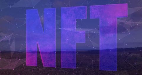 Nft digital innovation future with neon network grid