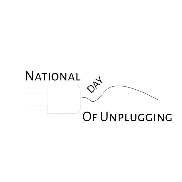 Minimalist National Day of Unplugging Design - Download Free Stock Templates Pikwizard.com