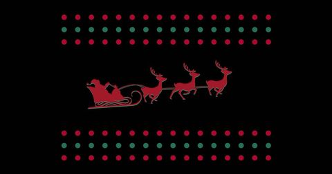 Santa Claus Silhouette with Sleigh on Festive Background