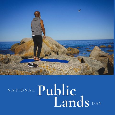 Serene contemplation by the ocean on national public lands day